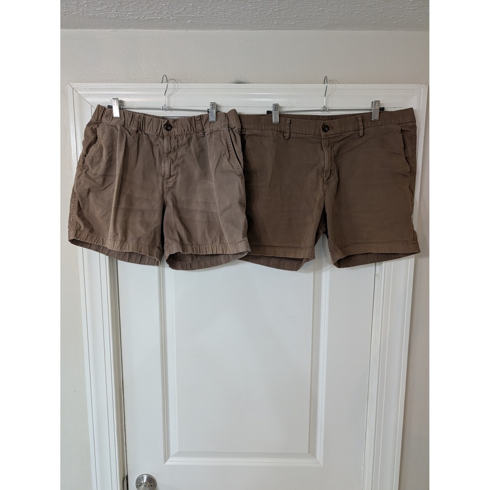 Bearbottom Clothing Mens Brown Stretch Chino Shorts 5.5 Inseam large Lot of 2